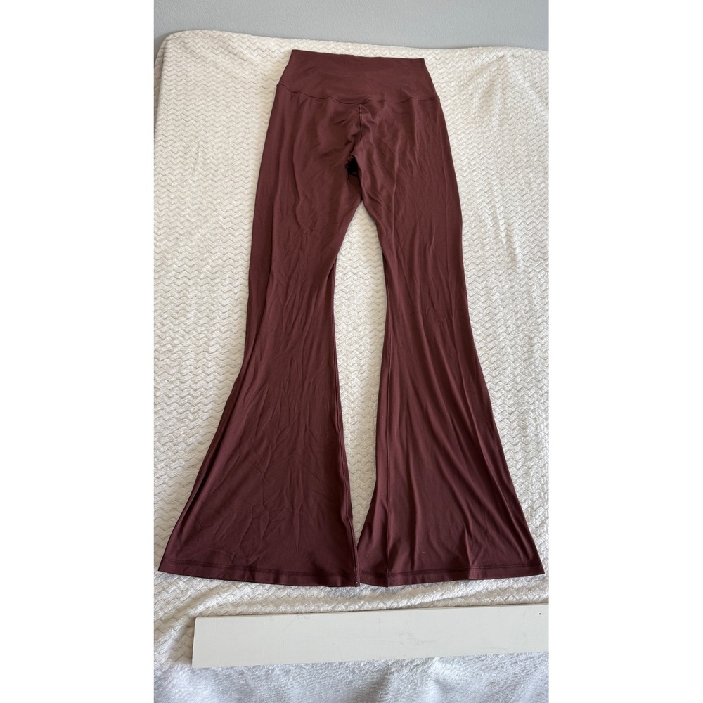 OFFLINE by Aerie Real Me High Rise Flare Leggings Brown Ruched V-Front Large